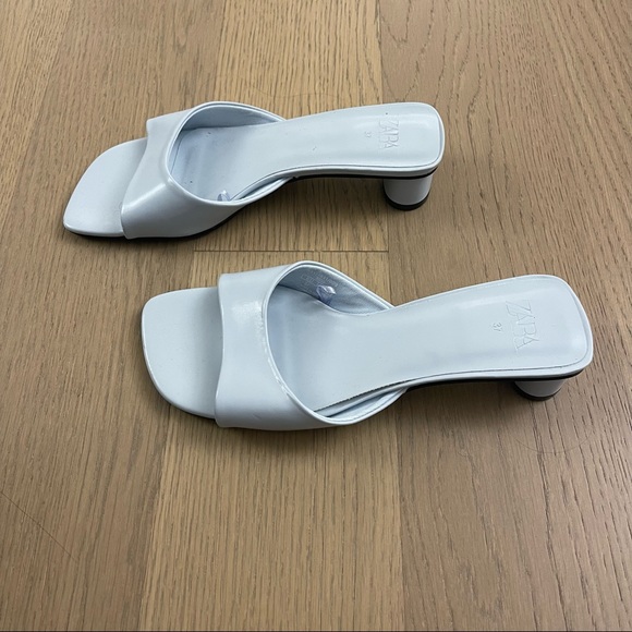 Zara Block Heel Square Toe Mules, Sz 37 - Picture 3 of 5